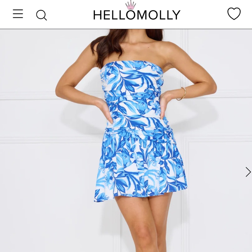 Size 6 Medium Hello Molly BY THE BEACHSIDE STRAPLESS MINI DRESS BLUE